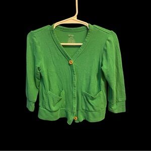 Kyte Baby Fern Green V-Neck Cardigan with Pockets - retired